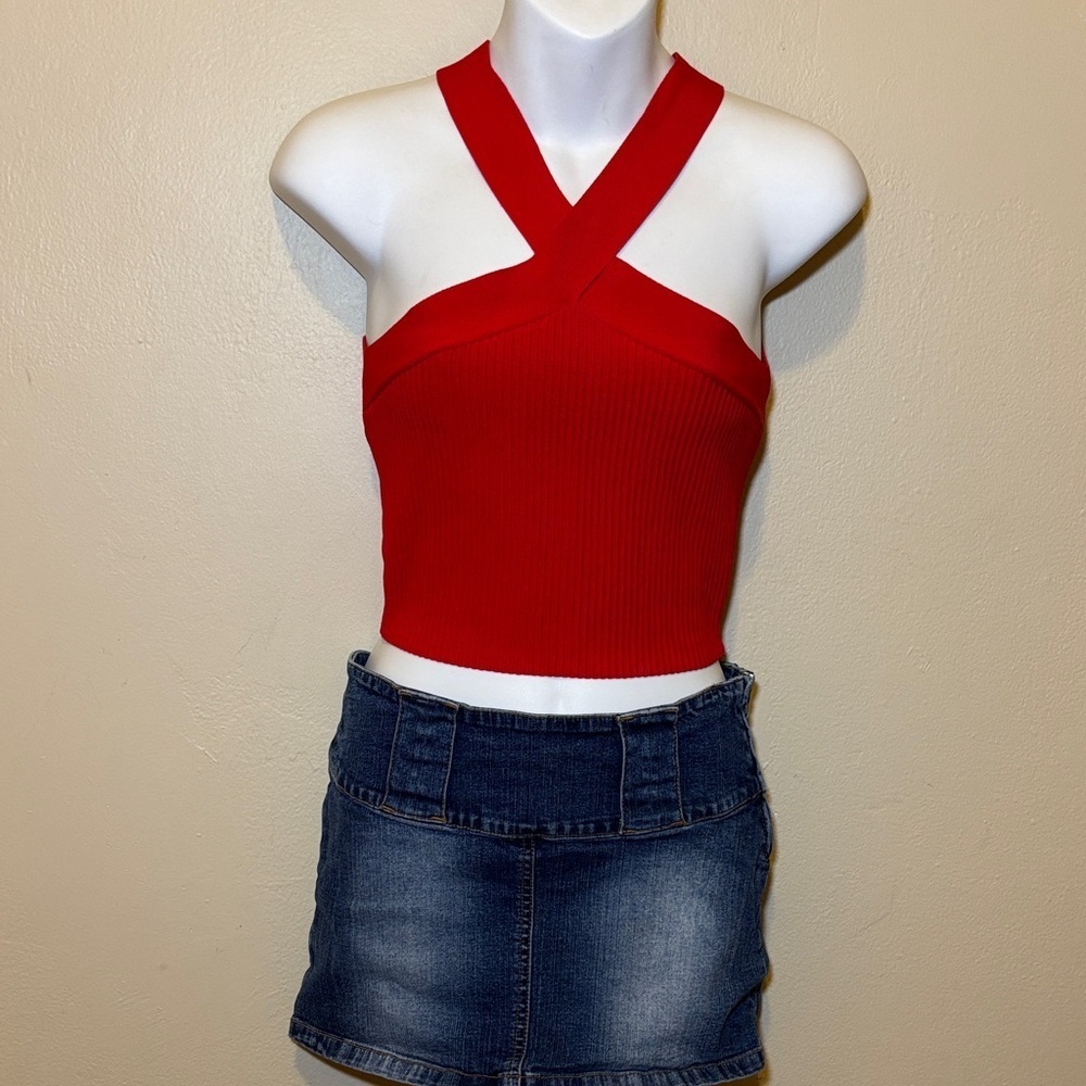 Crisscross Red Women's Crop Top